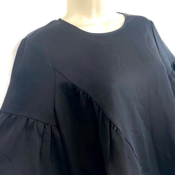 Halogen Top Womens XS Black Bell Sleeve Scoop Neck Keyhole Career Casual X-Small - Picture 4 of 9